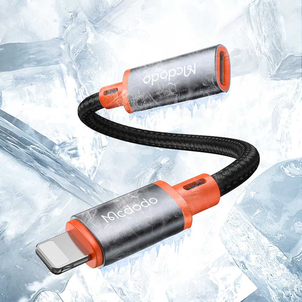 Mcdodo - OTG Adapter (CA-1440) - Type-C to Lightning, 2A, 480Mbps, Audio, Aluminum Alloy, Nylon - Black