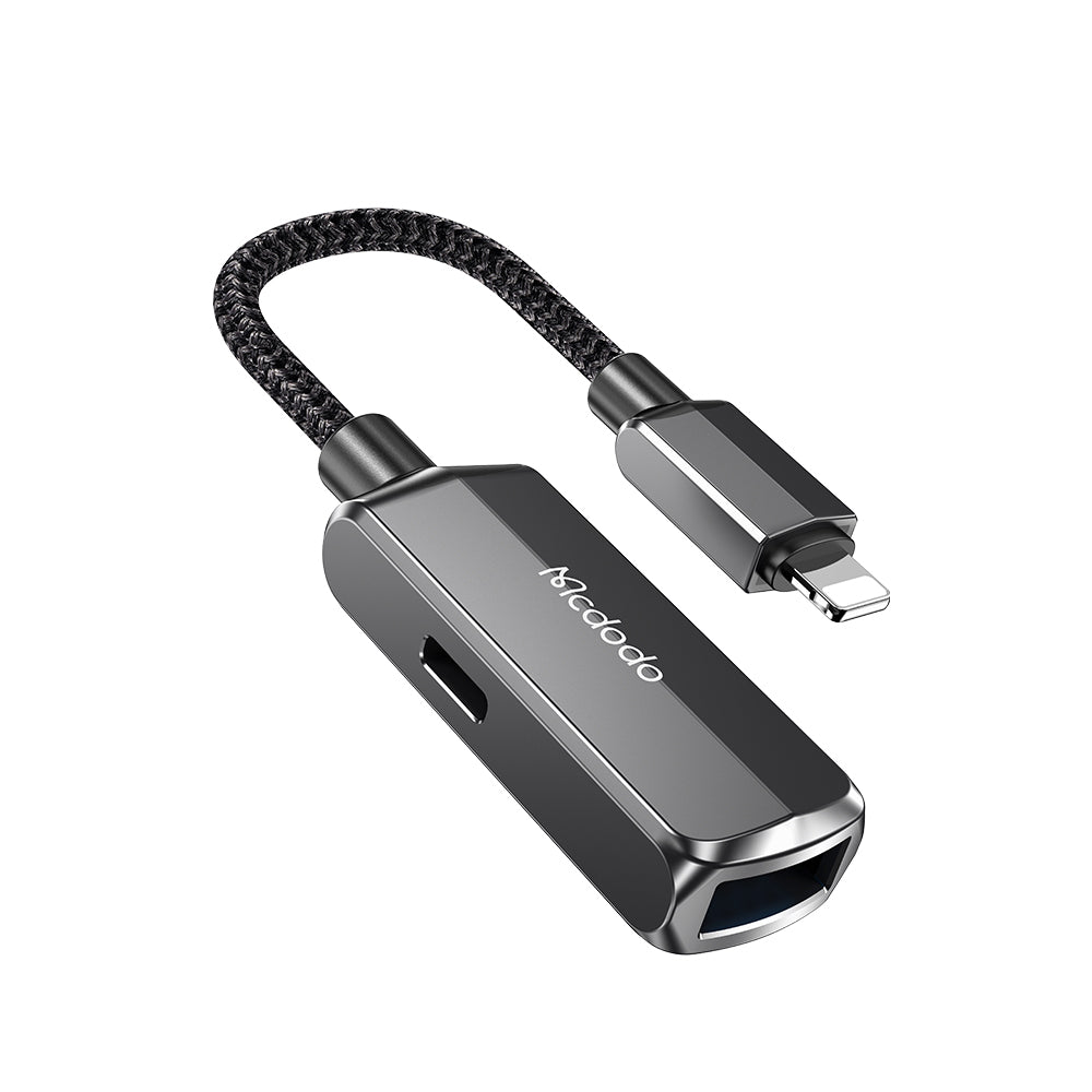 Mcdodo - OTG Adapter (CA-2690) - Lightning to USB, Lightning, Aluminum Alloy, Nylon, 2.4A - Dark Grey