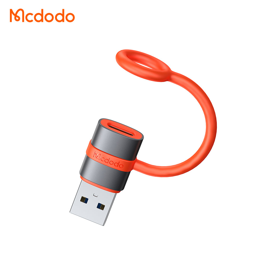 Mcdodo - Adapter (OT-3800) - with Silicone Hook, Aluminium Alloy, Type-C to USB 3.0, 5Gbps, Portable Design, Plug&Play - Grey