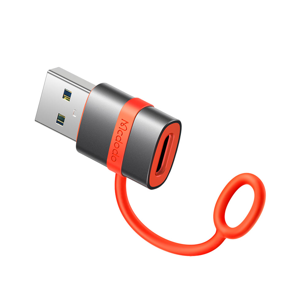 Mcdodo - Adapter (OT-3800) - with Silicone Hook, Aluminium Alloy, Type-C to USB 3.0, 5Gbps, Portable Design, Plug&Play - Grey