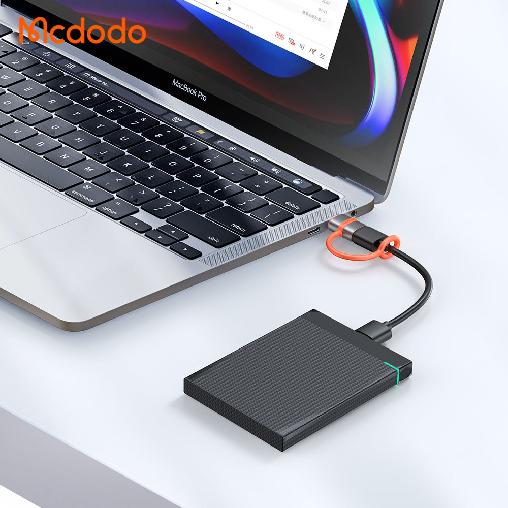 Mcdodo - Adapter (OT-3800) - with Silicone Hook, Aluminium Alloy, Type-C to USB 3.0, 5Gbps, Portable Design, Plug&Play - Grey
