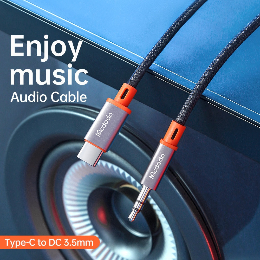 Mcdodo - Audio Cable Castle (CA-0820) - Type-C to Jack 3.5mm, Nylon Braided, 1.2m - Black