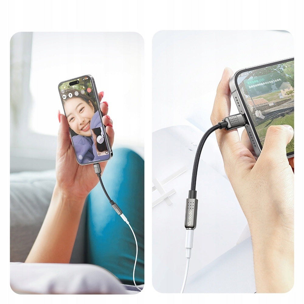 Mcdodo - Audio Adapter (CA-5010) - Lightning Male to Jack 3.5mm Female, Nylon Braided, 0.11m - Black