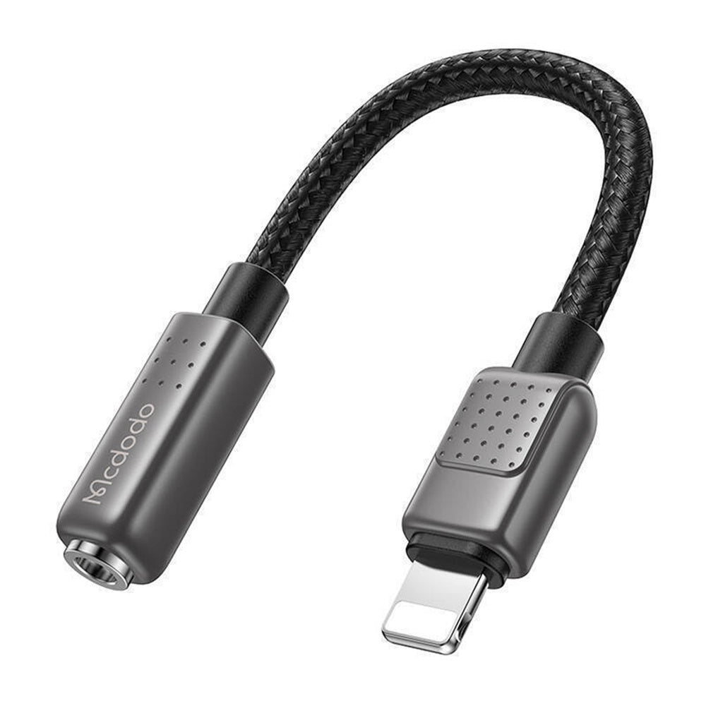Mcdodo - Audio Adapter (CA-5010) - Lightning Male to Jack 3.5mm Female, Nylon Braided, 0.11m - Black