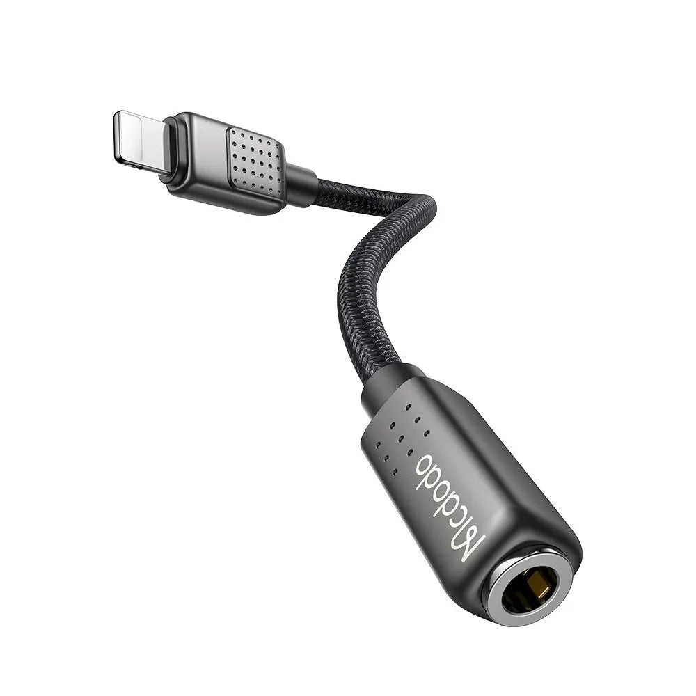 Mcdodo - Audio Adapter (CA-5010) - Lightning Male to Jack 3.5mm Female, Nylon Braided, 0.11m - Black