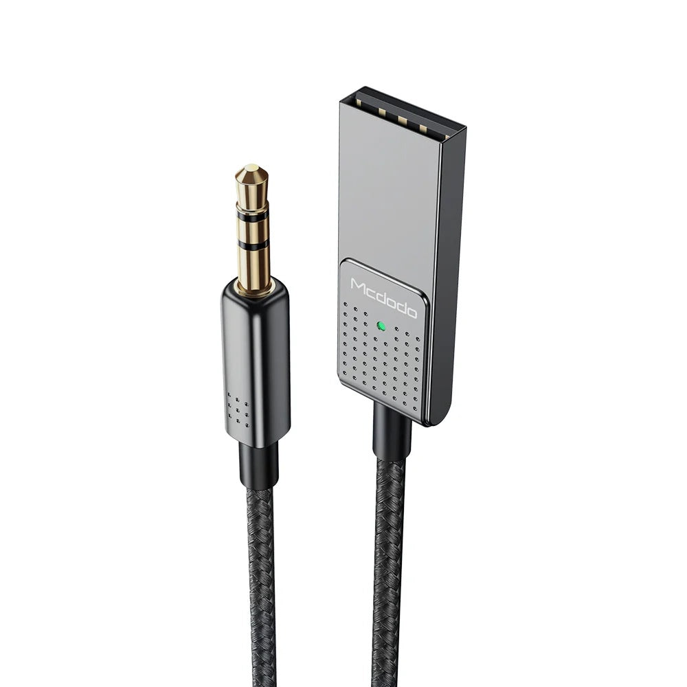 Mcdodo - Audio Cable (CA-8700) - Type-C to Jack 3.5mm, Coil Design, Nylon Braided, 1.7m - Black