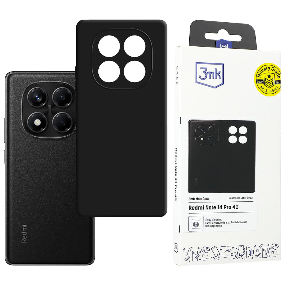 3mk - Matt Case - Xiaomi Redmi Note 14 Pro 4G - Black