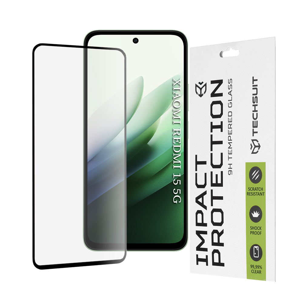 Techsuit - 111D Full Cover / Full Glue Glass - Xiaomi Redmi 15 4G /  Redmi 15 5G - Black