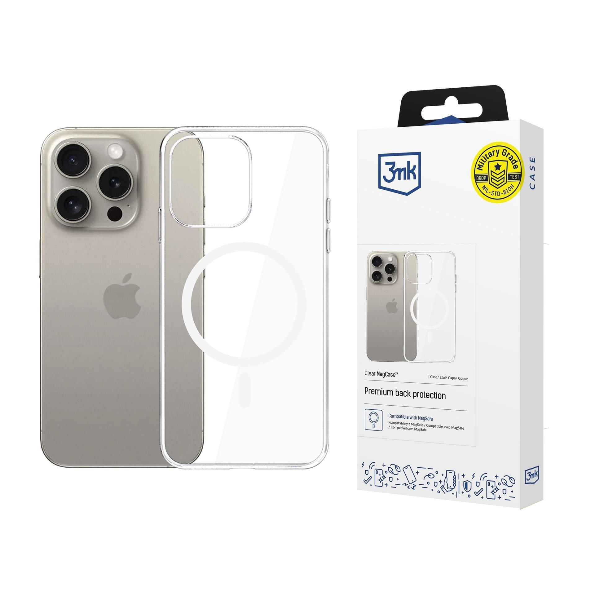 3mk - Clear MagCase - iPhone 15 Pro Max - Transparent