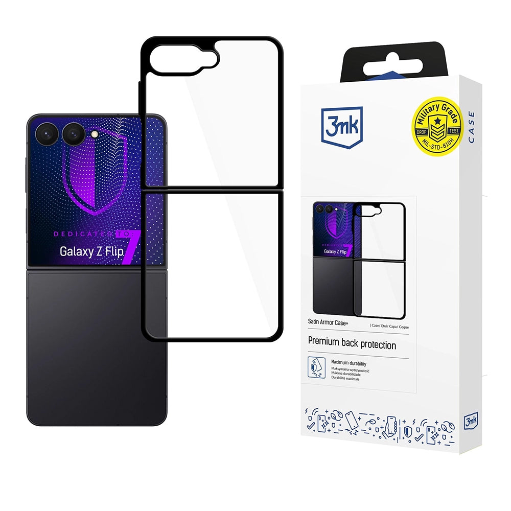 3mk - Satin Armor Case+ - Samsung Galaxy Z Flip7 - Transparent