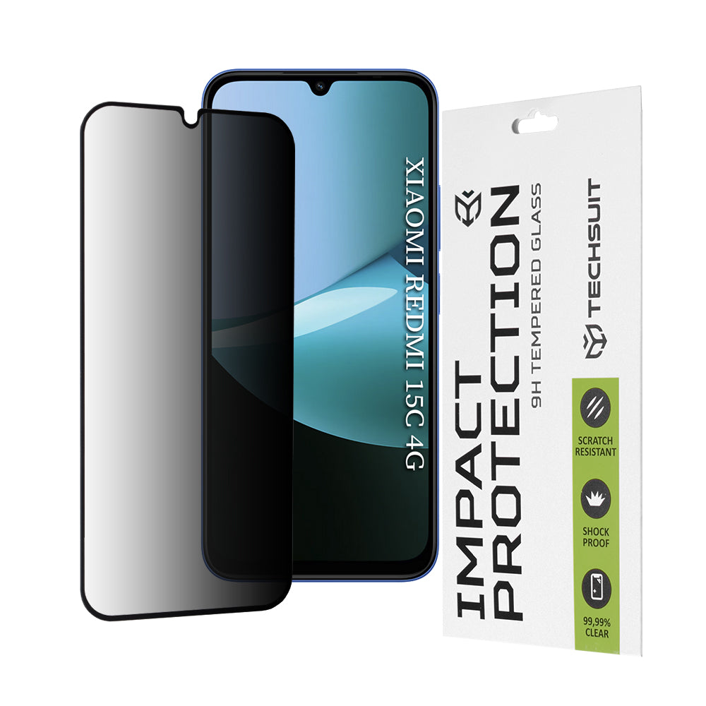 Techsuit - 111D Privacy FullÂ Glue - Xiaomi Redmi 15C 4G / Redmi 15C 5G / Poco C85 4G - Black