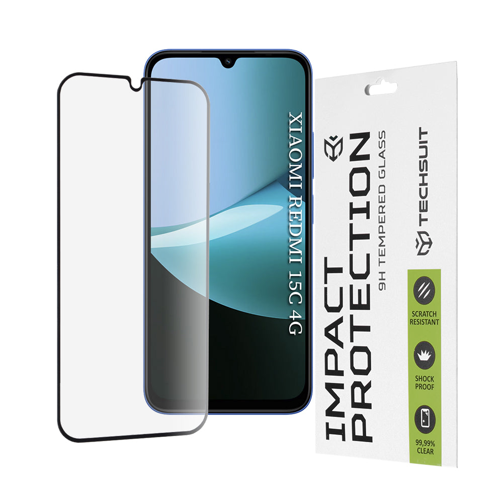 Techsuit - 111D Full Cover / Full Glue Glass - Xiaomi Redmi 15C 4G / Redmi 15C 5G / Poco C85 4G - Black
