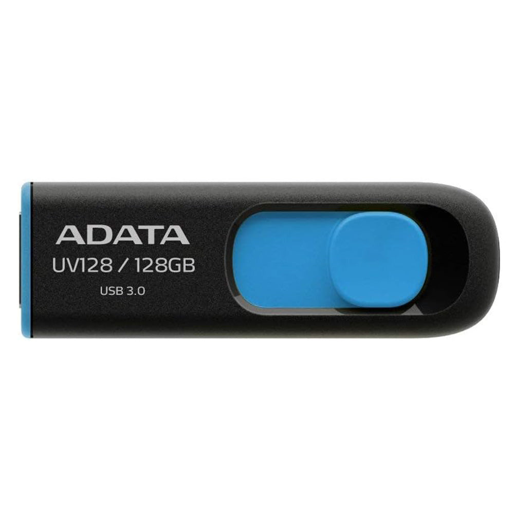 Adata - Memory Stick UV128 (AUV128-128G-RBE) - USB 3.2 Gen1 (USB 5Gbps), 128GB, 100MB/s Read, Windows, MacOS, Linux - Black