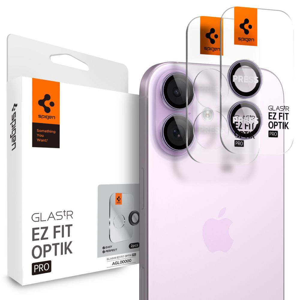 Spigen - Optik.tR EZ Fit Pro Camera Glass (2 pack) - iPhone 17 / iPhone 16 Plus / iPhone 16 - Purple