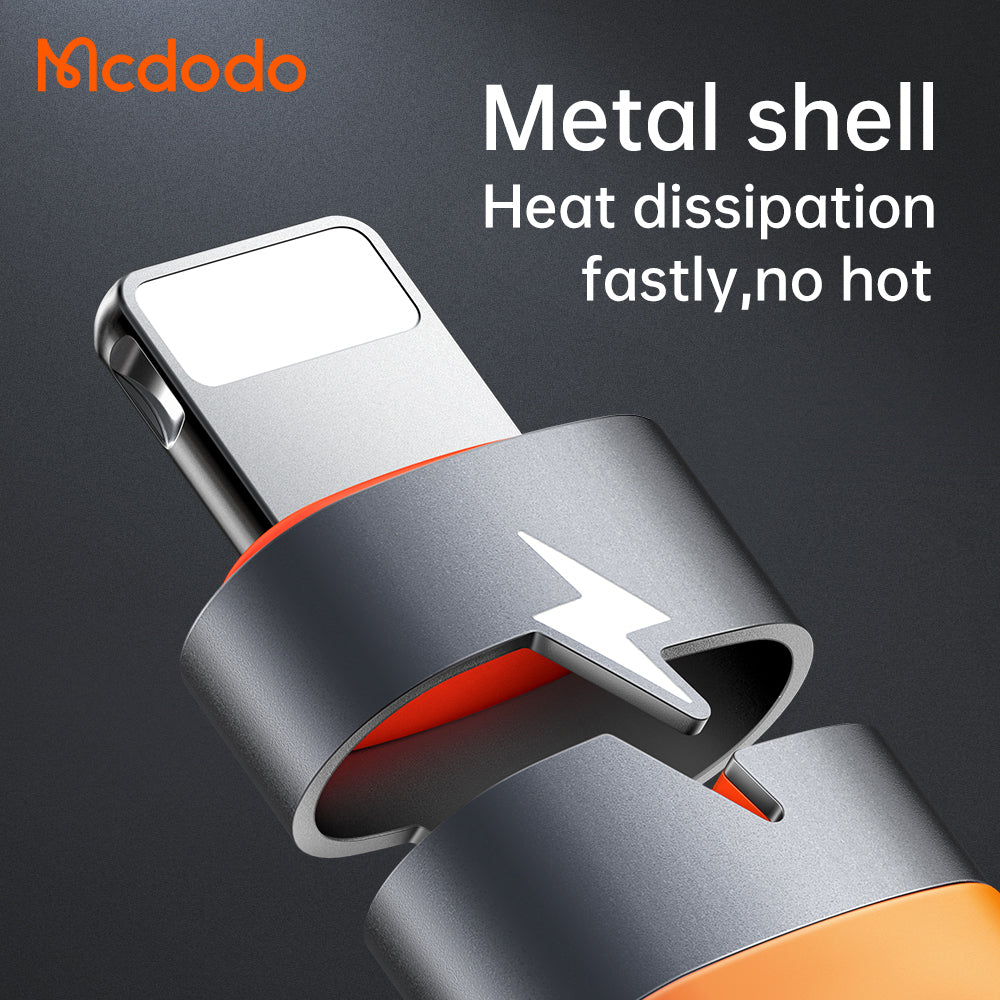 Mcdodo - Adapter (OT-0510) - with Silicone Hook, Aluminium Alloy, Type-C to Lightning, 36W Portable Design - Grey
