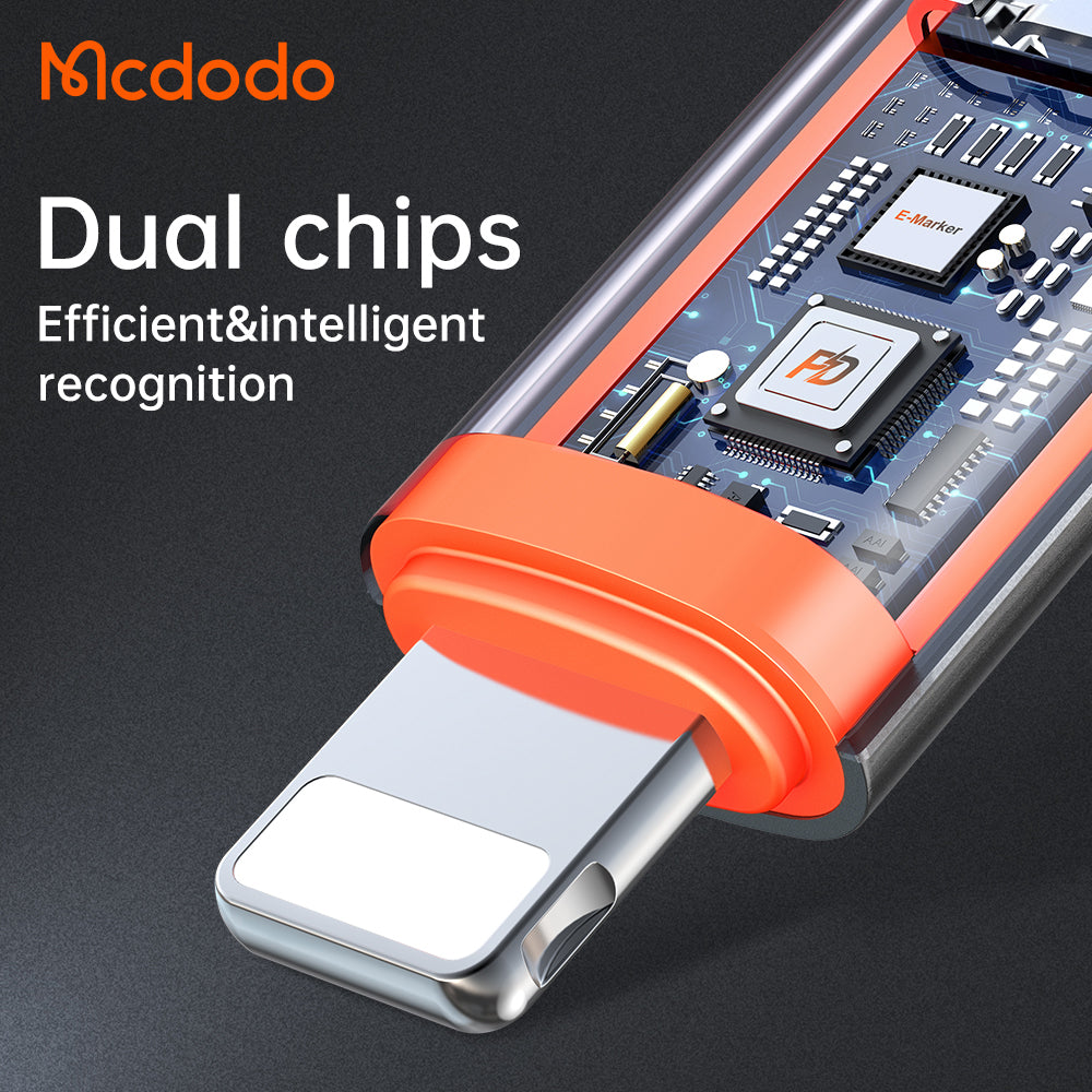 Mcdodo - Adapter (OT-0510) - with Silicone Hook, Aluminium Alloy, Type-C to Lightning, 36W Portable Design - Grey