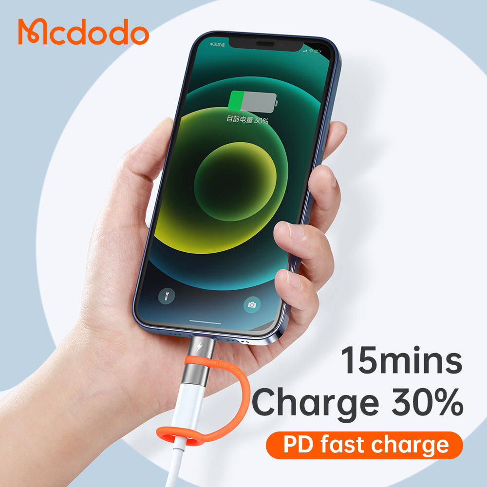 Mcdodo - Adapter (OT-0510) - with Silicone Hook, Aluminium Alloy, Type-C to Lightning, 36W Portable Design - Grey