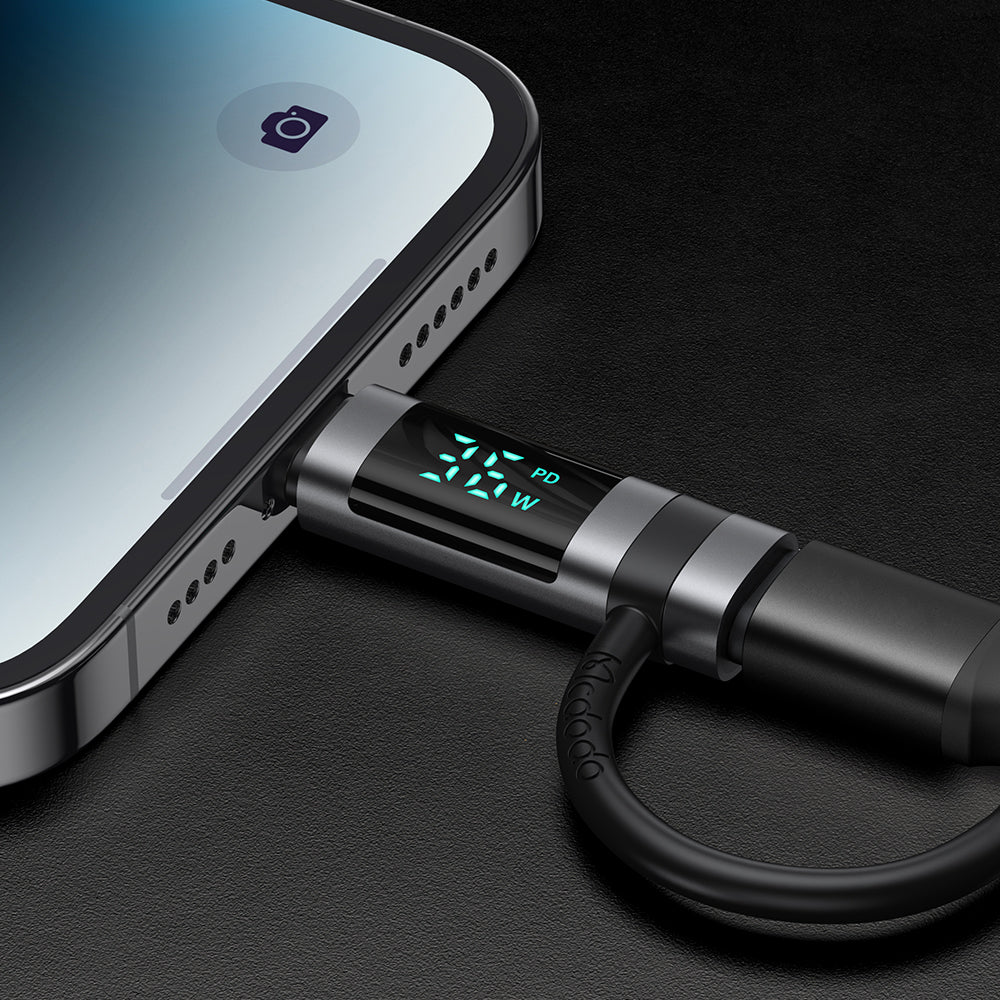 Mcdodo - Adapter Pigeon Series (OT-2610) - with Silicone Hook, Aluminium Alloy, USB-C to Lightning 36W, HD LED Display - Black