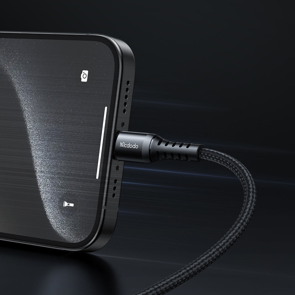 Mcdodo - Data Cable (CA-5641) - Type-C to Type-C, Nylon Braided, Aluminum Alloy, PD60W, 1m - Black