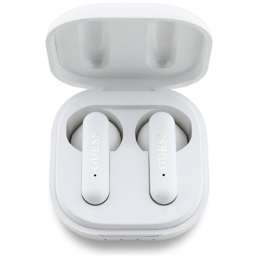 Guess - Wireless Earbuds 4G Metal Logo (GUTWSJ7HE4GH) - Bluetooth, True Wireless Stereo, USB-C, In-ear - White