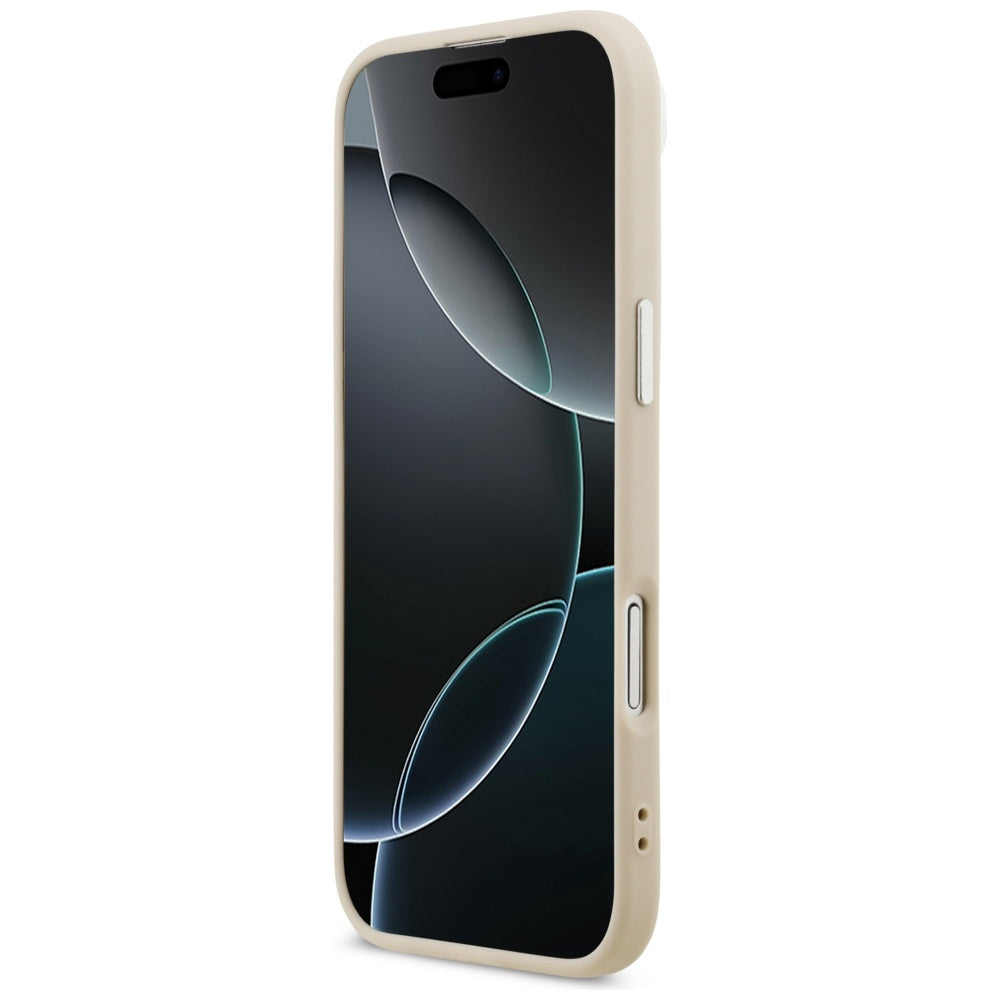 Karl Lagerfeld - Leather K&C Pins MagSafe (KLHMP17MPSMLRKCE) - iPhone 17 Air - Beige