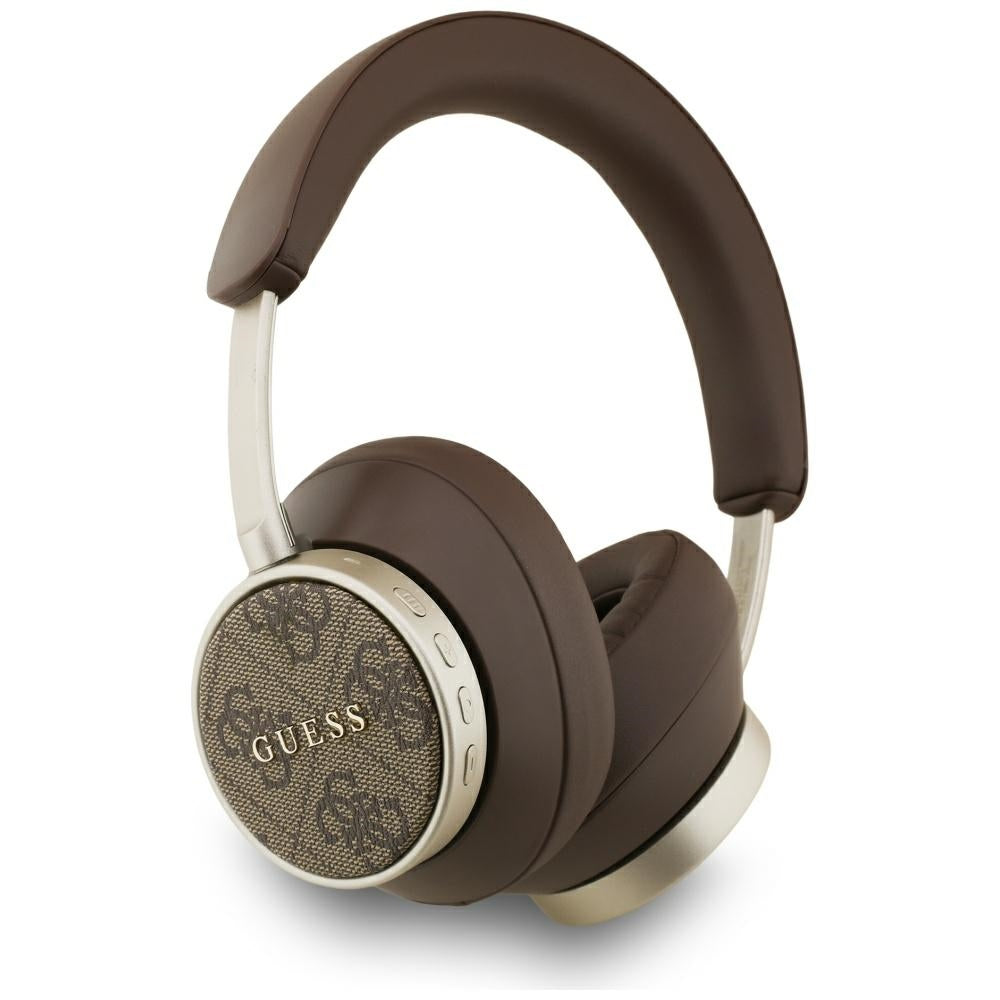 Guess - Wireless Headphones 4G Classic Logo (GUBHC15P4MRSCW) - Bluetooth, ANC, On-ear, Eco Leather - Brown