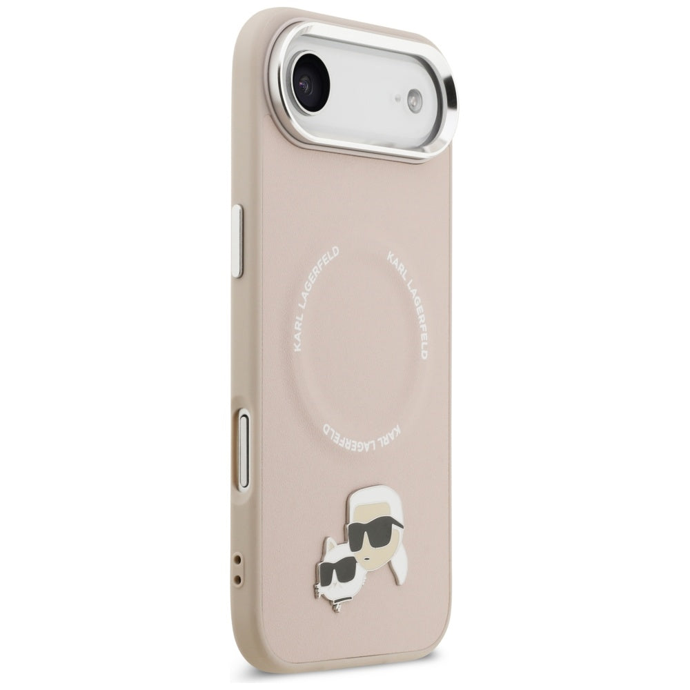 Karl Lagerfeld - Leather Karl & Choupette Pins MagSafe (KLHMP17MPSMLRKCP) - iPhone 17 Air - Pink