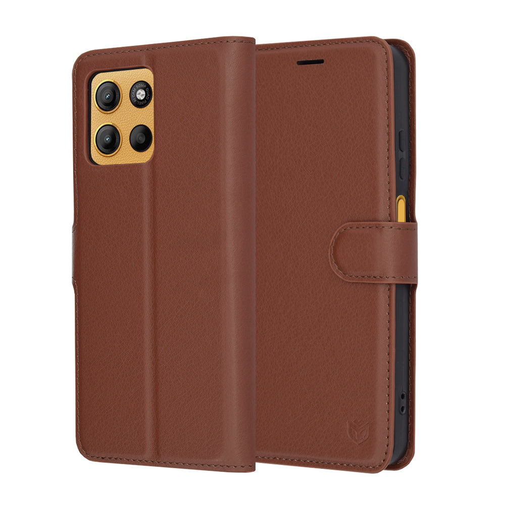 Techsuit - Leather Folio - Motorola Moto G15 / G15 Power - Brown