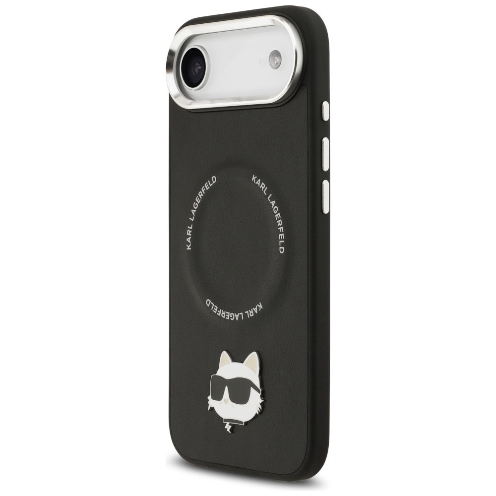 Karl Lagerfeld - Leather Choupette Pin MagSafe (KLHMP17MPSMLRCHK) - iPhone 17 Air - Black