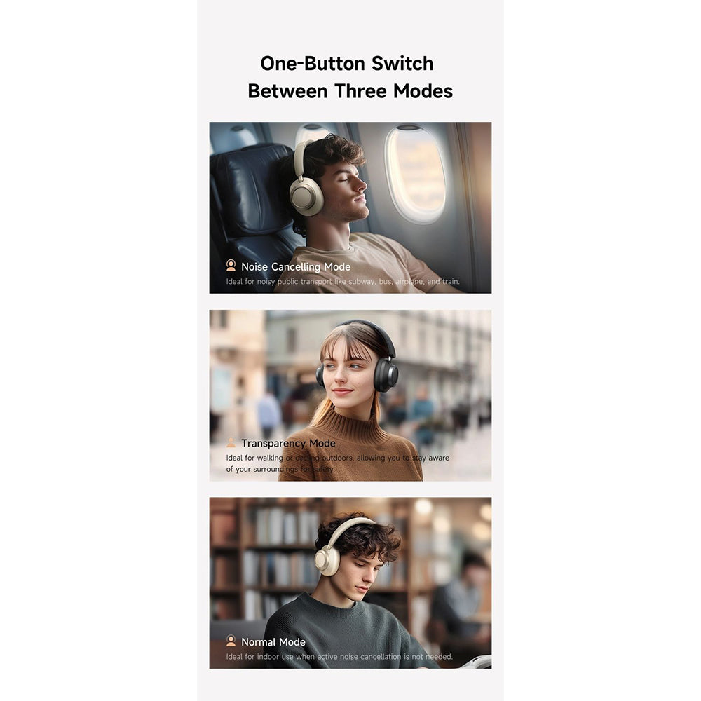 Mcdodo - Wireless Headphones T03 Series (HP-5820) - On-Ear, Bluetooth V5.4, 500mAh, ANC Technology - Black