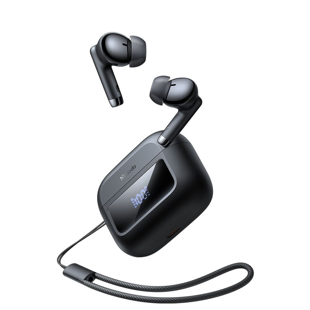 Mcdodo - Wireless Earbuds B04 Series (HP-3290) - Bluetooth V5.3, IPX4, True Wireless, Digital Display, with Lanyard - Black