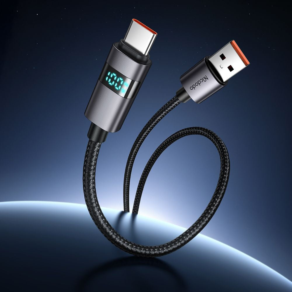 Mcdodo - Data Cable (CA-6520) - USB-A to USB-C, LED Display, 6A, 1.2m - Black