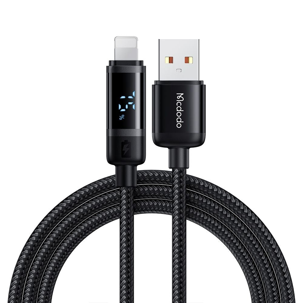 Mcdodo - Data Cable BAT Series (CA-5000) - USB-A to Lightning, Digital Display, 1.2m - Black