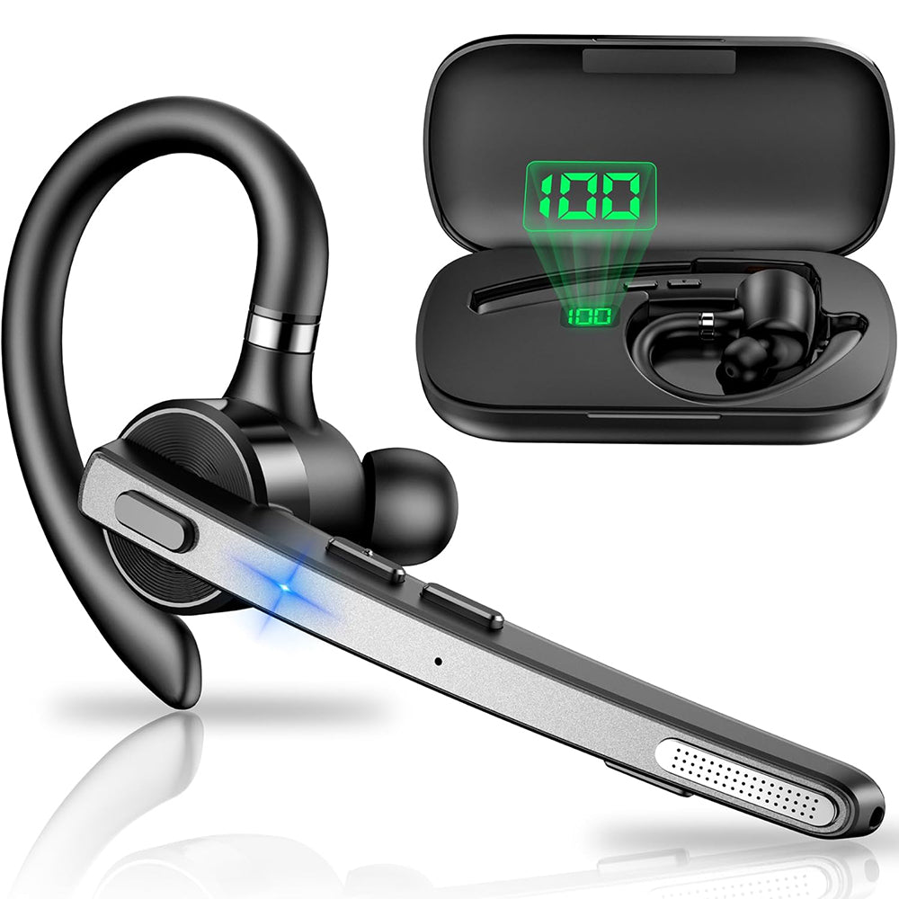 Techsuit - Premium Bluetooth Headset TalkZen (G9) - HandsFree, BT5.1, Dual Noise Cancelling Microphone, 500mAh, 72hrs - Black