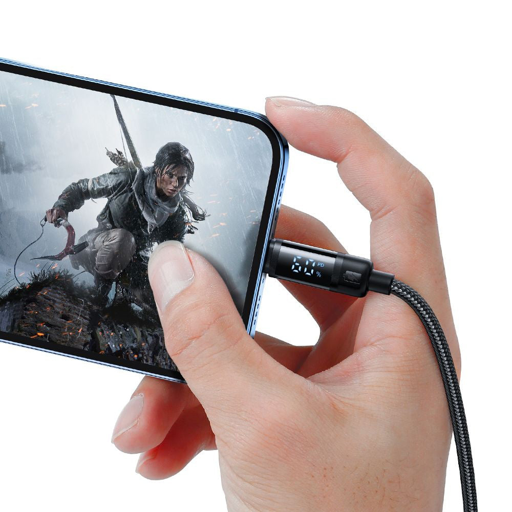 Mcdodo - Data Cable BAT Series (CA-5210) - USB-C to Lightning, 36W, Digital Display, 1.2m - Black