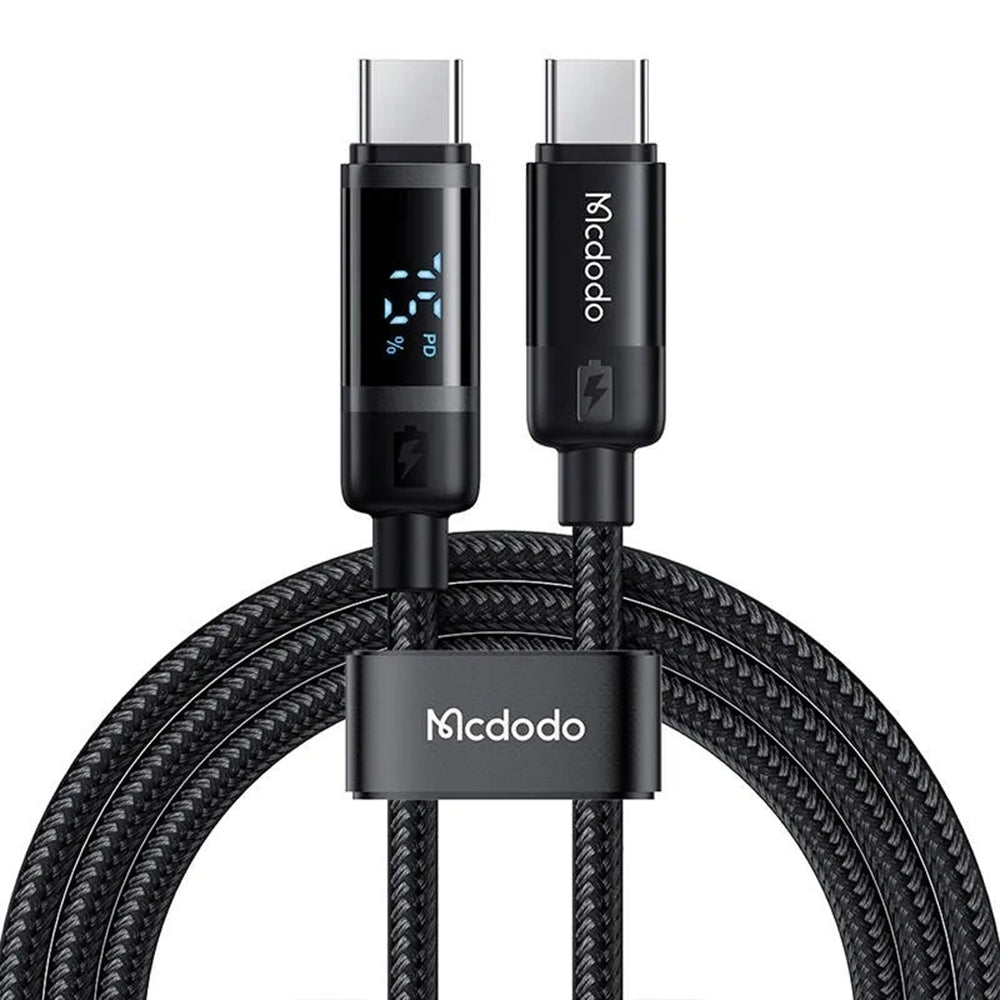 Mcdodo - Data Cable BAT Series (CA-5780) - USB-C to USB-C, 60W, Digital Display, 1.2m - Black