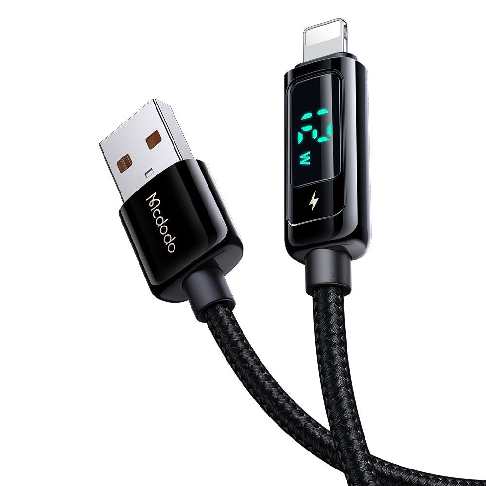 Mcdodo - Data Cable (CA-9940) - USB-A to Lightning, 3A, Digital Display, 1.2m - Black