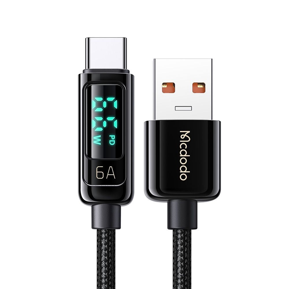 Mcdodo - Data Cable (CA-8690) - USB-A to USB-C, 6A, Digital Display, 1.2m - Black