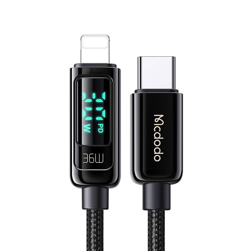 Mcdodo - Data Cable (CA-8810) - USB-C to Lightning, 36W, Digital Display, 1.2m - Black