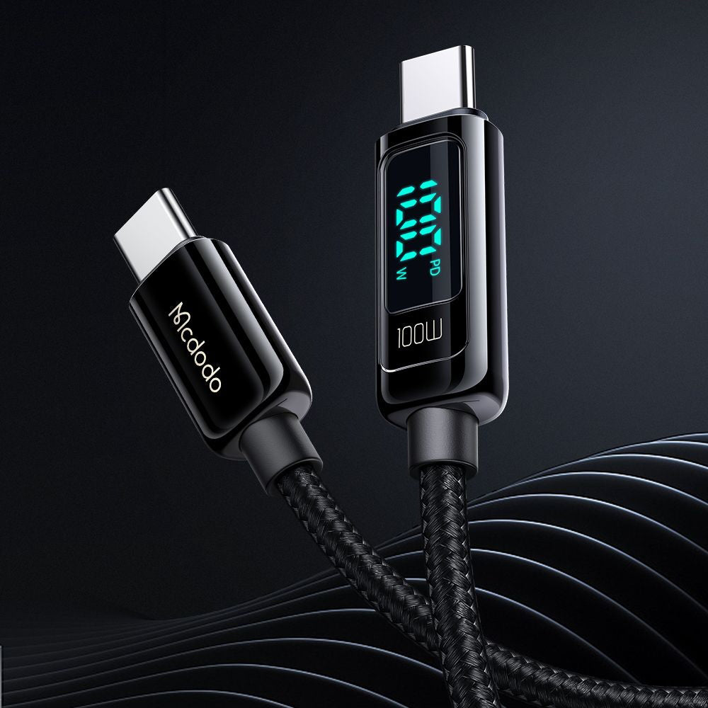 Mcdodo - Data Cable (CA-8820) - USB-C to USB-C, 100W, Digital Display, 1.2m - Black