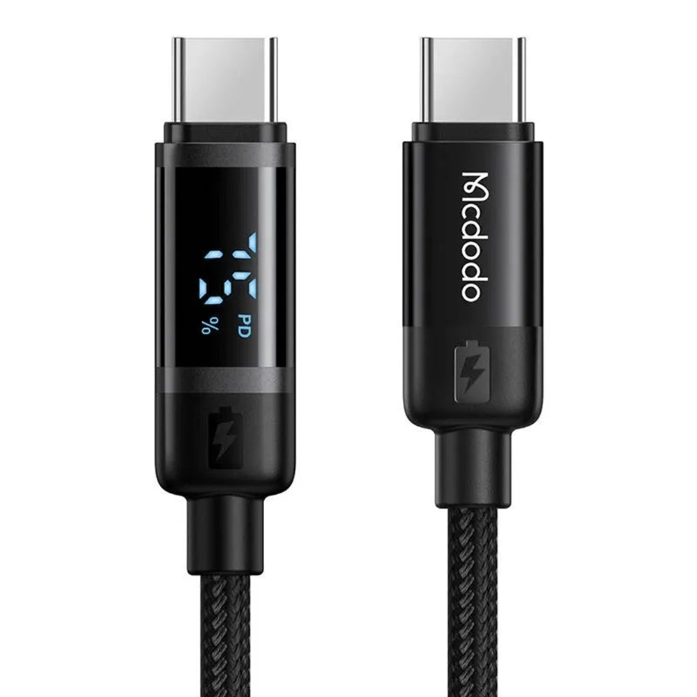 Mcdodo - Data Cable BAT Series (CA-5780) - USB-C to USB-C, 60W, Digital Display, 1.2m - Black