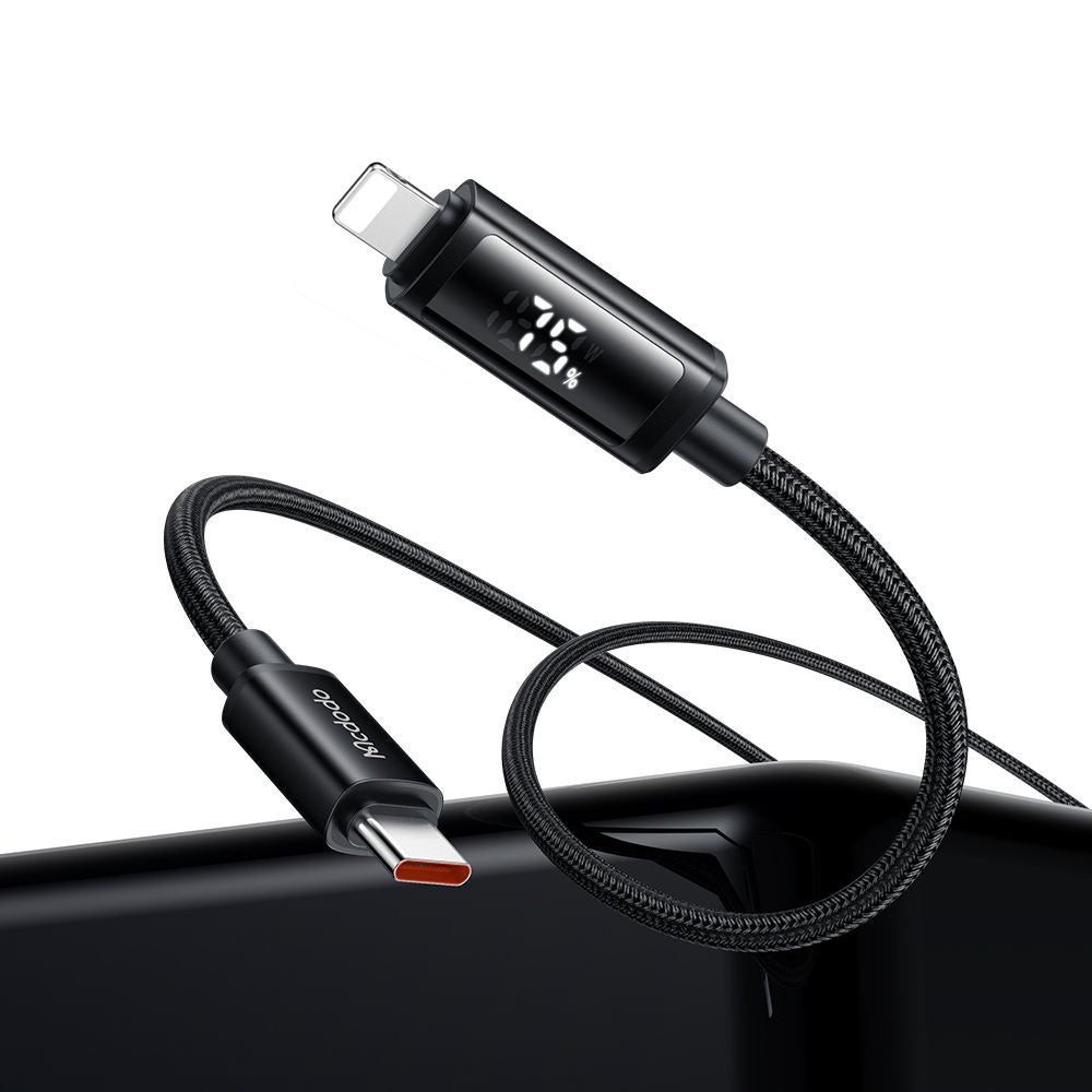 Mcdodo - Data Cable (CA-7990) - USB-C to Lightning, Dual LED Display, 36W, Fast Charging, 1.2m - Black