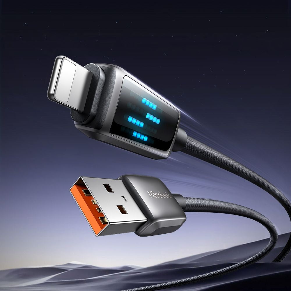 Mcdodo - Data Cable (CA-5250) - USB-A to Lightning, LED Display, 1.2m - Black