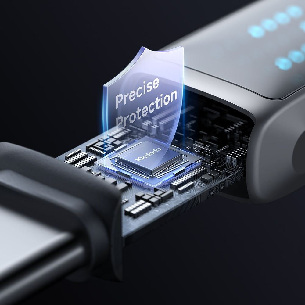 Mcdodo - Data Cable (CA-2350) - USB-C to USB-A, 6A, LED Display, 1.2m - Black