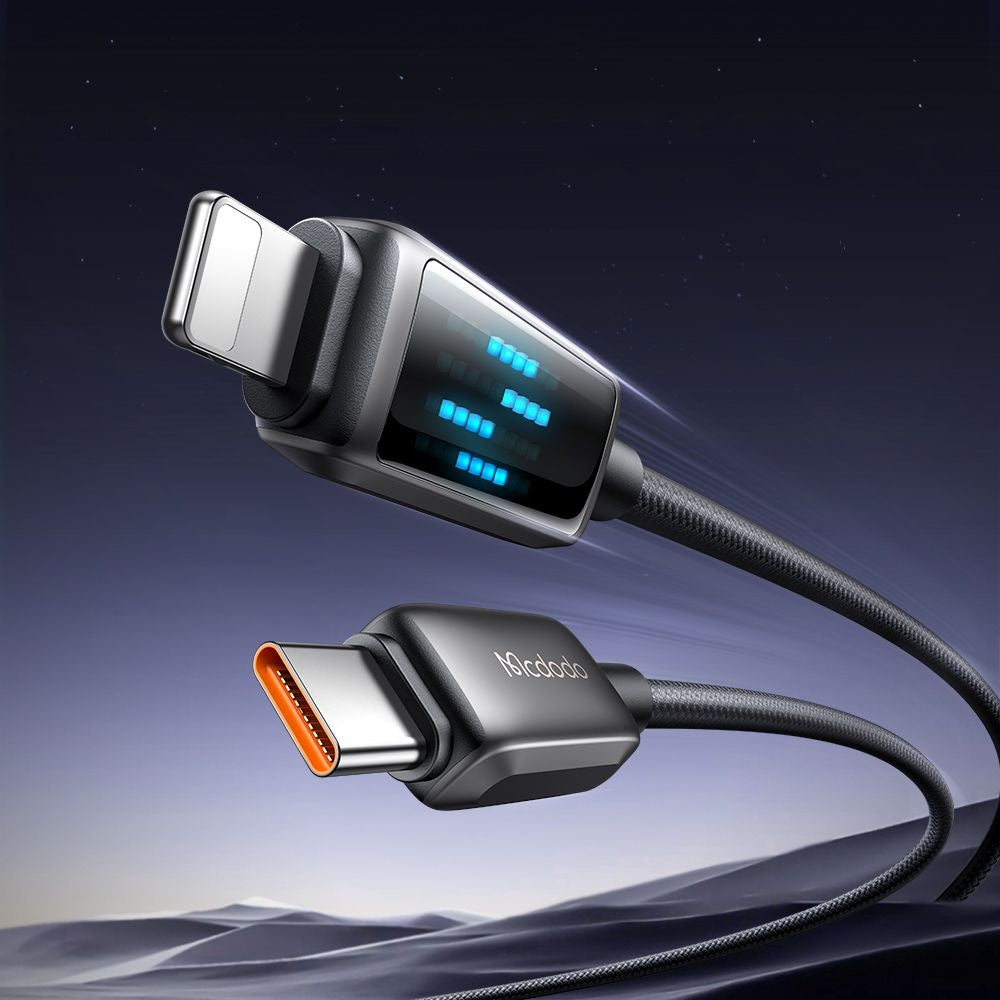 Mcdodo - Data Cable (CA-2630) - USB-C to Lightning, 36W, LED Display, PD Fast Charging, 1.2m - Black