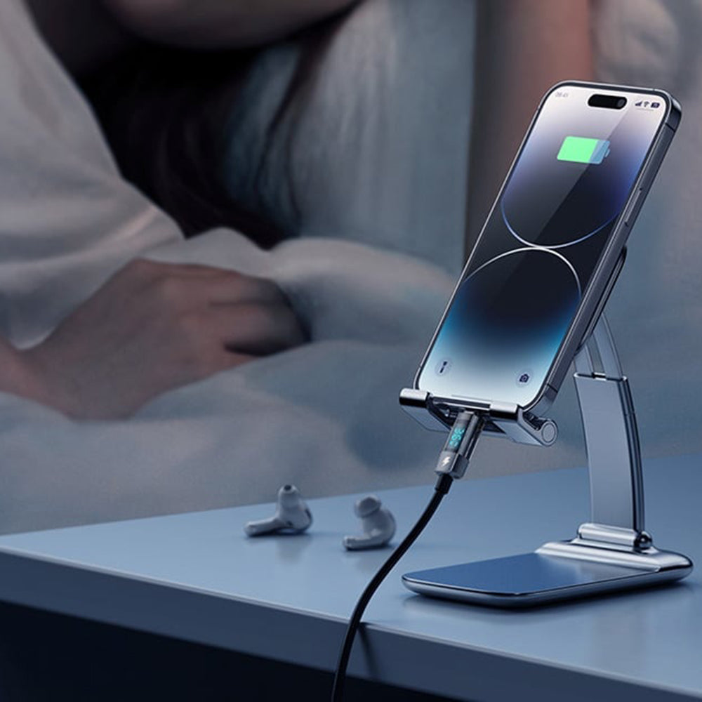 Mcdodo - Data Cable (CA-3600) - Type-C to Lightning, 36W, Digital Display, Auto Power Off, Transparent Design, 1.2m - Black