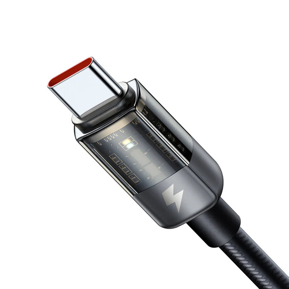 Mcdodo - Data Cable (CA-3150) - USB to Type-C, 6A, Super Charge, Transparent Design, Auto Power Off, 1.2m - Black