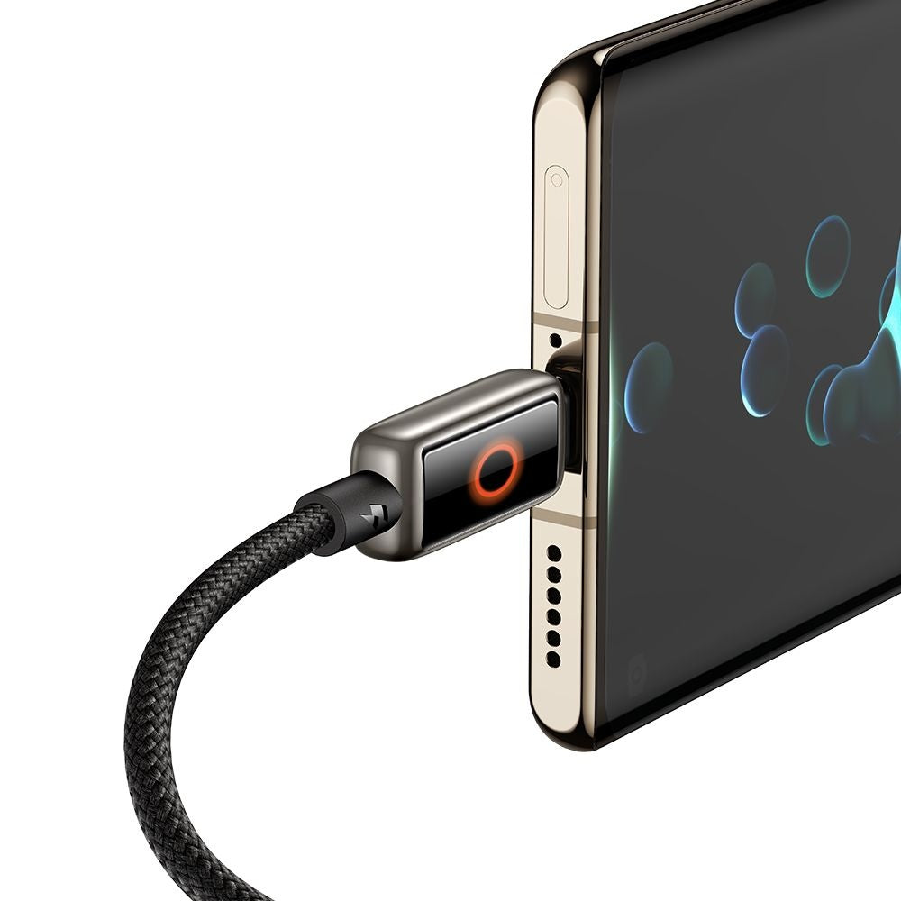 Mcdodo - Data Cable (CA-6650) - with Breathing Light LED Display, USB-C to USB-A, Auto Power Off, 6A, 1.2m - Black