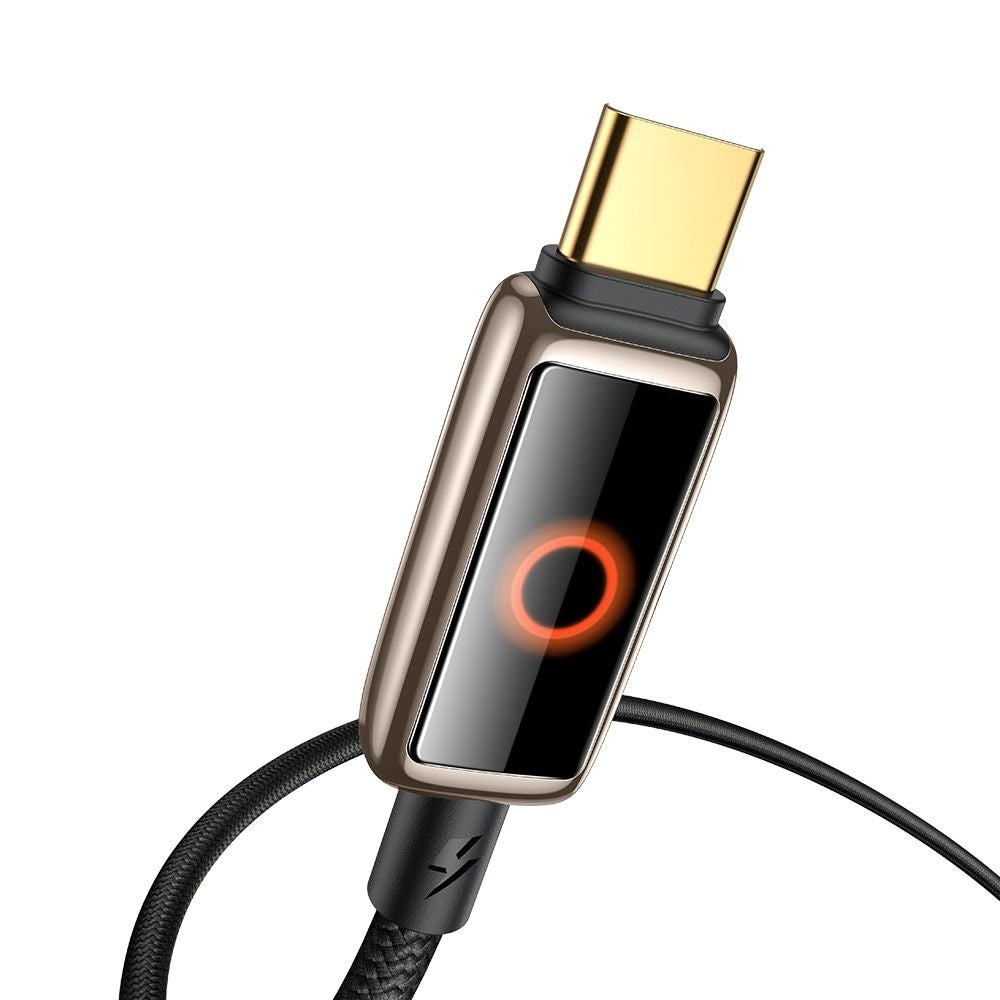 Mcdodo - Data Cable (CA-6681) - with Breathing Light LED Display, USB-C to USB-C, Auto Power Off, 100W, 1.2m - Desert Gold