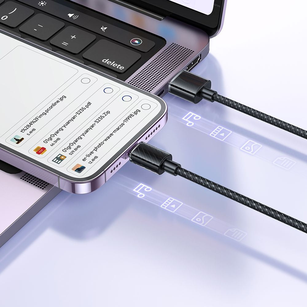 Mcdodo - Data Cable (CA-3640) - USB to Lightning, Transparent Design, 3A, 1.2m - Black